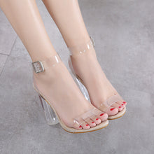 Load image into Gallery viewer, Women's Transparent Platform Pumps | Round-Toe Cowhide High Heels
