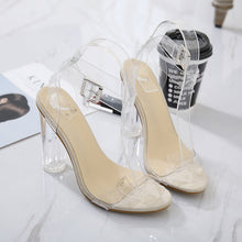 Load image into Gallery viewer, Women's Transparent Platform Pumps | Round-Toe Cowhide High Heels