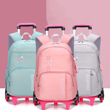 Load image into Gallery viewer, Kids Rolling School Backpack with Wheels - Removable Trolley Luggage Bag for Students