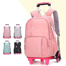Load image into Gallery viewer, Kids Rolling School Backpack with Wheels - Removable Trolley Luggage Bag for Students