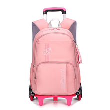 Load image into Gallery viewer, Kids Rolling School Backpack with Wheels - Removable Trolley Luggage Bag for Students
