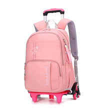 Load image into Gallery viewer, Kids Rolling School Backpack with Wheels - Removable Trolley Luggage Bag for Students