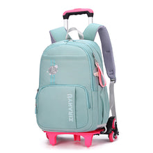 Load image into Gallery viewer, Kids Rolling School Backpack with Wheels - Removable Trolley Luggage Bag for Students