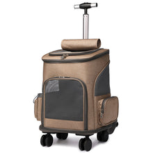 Load image into Gallery viewer, Space Capsule Pet Carrier Backpack with Wheels - Airline Approved Cat Dog Travel Trolley Bag