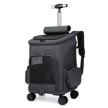 Load image into Gallery viewer, Space Capsule Pet Carrier Backpack with Wheels - Airline Approved Cat Dog Travel Trolley Bag