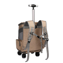 Load image into Gallery viewer, Space Capsule Pet Carrier Backpack with Wheels - Airline Approved Cat Dog Travel Trolley Bag