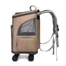 Load image into Gallery viewer, Space Capsule Pet Carrier Backpack with Wheels - Airline Approved Cat Dog Travel Trolley Bag