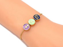 Load image into Gallery viewer, Gold Enamel Twelve Constellations Round Coin Spacer Beads, Sku#G434