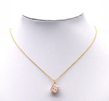 Load image into Gallery viewer, Pink Enamel Heart Dice Cube Charm, Sku#LK720