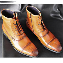 Load image into Gallery viewer, Men's Plush Lined Winter Boots | Big Size Vintage Lace-Up Safety Boots
