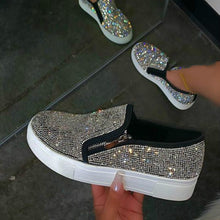 Load image into Gallery viewer, Rhinestone Flat Slip-On Shoes
