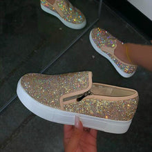 Load image into Gallery viewer, Rhinestone Flat Slip-On Shoes