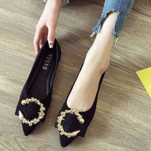 Load image into Gallery viewer, Women's Pointed-Toe Flat Shoes | Soft Slip-On Cotton Flats