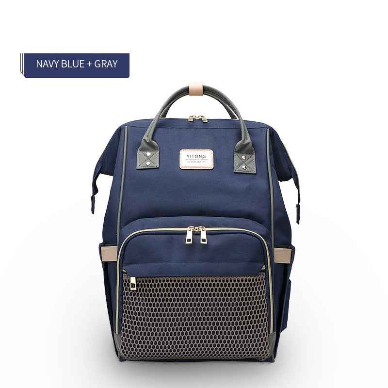 Maternity Diaper Backpack - Large Capacity Waterproof Oxford Nappy Bag with Anti-Theft Pocket & Stroller Straps