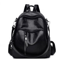 Load image into Gallery viewer, Women's Korean Fashion PU Leather Backpack | Casual Travel Daypack with Multiple Compartments