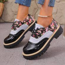 Load image into Gallery viewer, Women's Chunky Heel Lace-Up Casual Fashion Shoes | Black &amp; Beige
