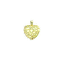 Load image into Gallery viewer, Gold Nugget Textured Heart Charm Pendant,Sku#LX855
