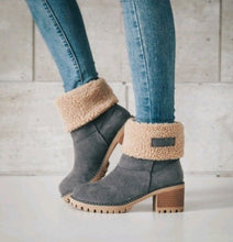 Load image into Gallery viewer, Premium Suede Snow Boots Women - Mid-Tube Thick Heel Winter Boots