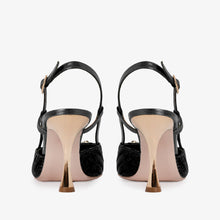 Load image into Gallery viewer, The Luna Black Leather Slingback Women Sandal