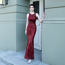 Load image into Gallery viewer, Sequined Fishtail Long Evening Dress Car Model Exhibition Performance Banquet Etiquette Dress