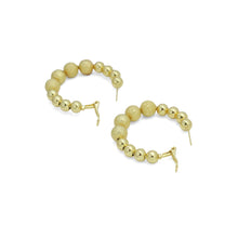 Load image into Gallery viewer, Gold Round Ball Hoop Earrings, Sku#A310