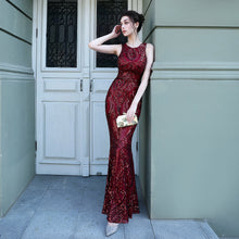 Load image into Gallery viewer, Sequined Fishtail Long Evening Dress Car Model Exhibition Performance Banquet Etiquette Dress
