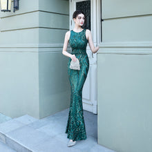 Load image into Gallery viewer, Sequined Fishtail Long Evening Dress Car Model Exhibition Performance Banquet Etiquette Dress