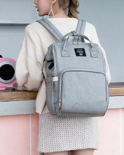 Load image into Gallery viewer, Waterproof Diaper Bag Backpack with USB Charging Port | Large Capacity Travel Nursing Bag for Moms &amp; Dads