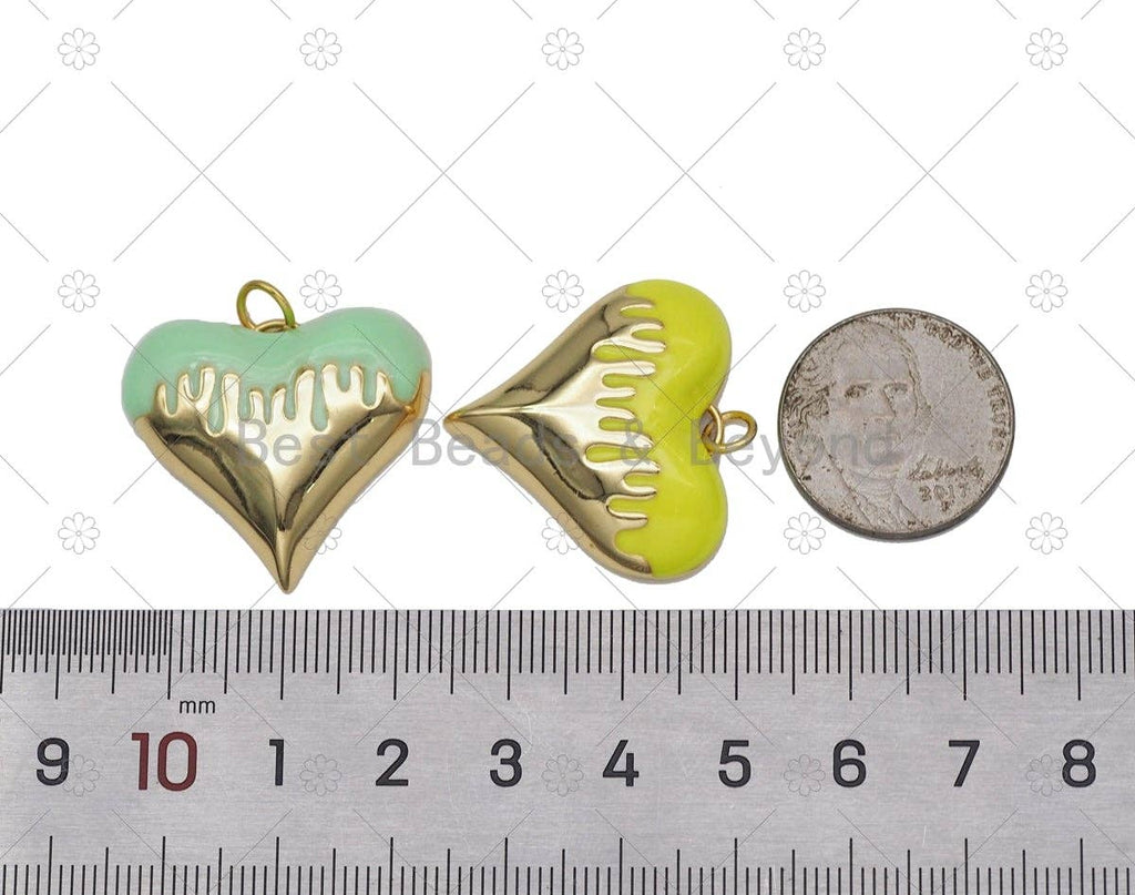 Colorful Enamel Heart Shape Pendant, Sku#L639