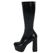 Load image into Gallery viewer, Women's Leopard Print Mid-Calf Boots - Chunky Heel Platform Boots with Waterproof Sole