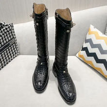 Load image into Gallery viewer, Crocodile Knee High Boots Women