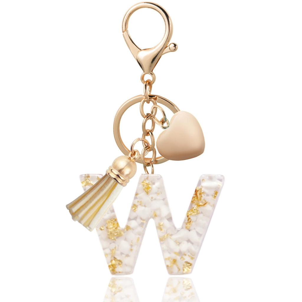 Personalized Heart Shell Letter Pendant Necklace with Tassel - A-Z Initial Charm