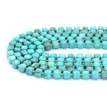 Load image into Gallery viewer, 8mm Blue Turquoise Faceted Cube Beads, Sku#U1828