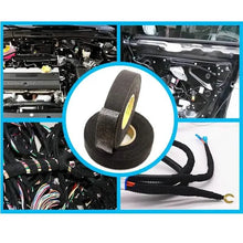 Load image into Gallery viewer, 5-Meter Heat-Resistant Electrical Tape – Black Polyester for Car &amp; Cable Management