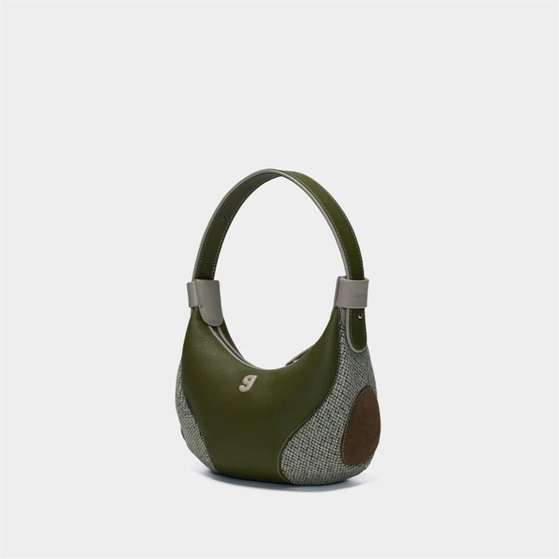 Women's Genuine Leather Crescent Crossbody Bag - Underarm Shoulder Bag with Multiple Compartments