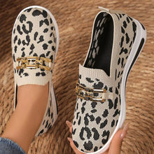 Load image into Gallery viewer, Women's Leopard Print Round Toe Slip-On Flats | Breathable Mesh Casual Shoes