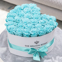 Load image into Gallery viewer, Heart White Box | Turquoise Roses