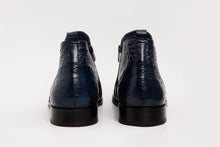 Load image into Gallery viewer, The Randor Navy Blue Crocodile Leather Side-Zip Dress Ankle Men Boot