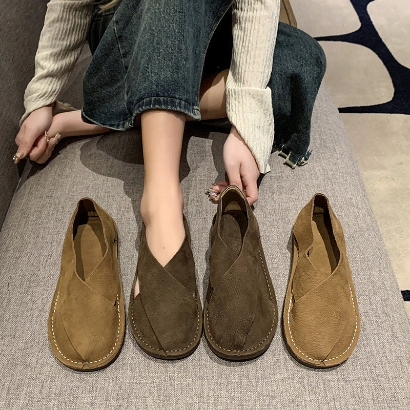 Women's Slip-On Roman Fisherman Sandals | Round Toe Retro Sandals