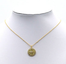 Load image into Gallery viewer, CZ Evil Eye Stars Round Gold Coin Charm, Sku#LX90