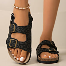 Load image into Gallery viewer, Women's Buckle Strap Flip-Flop Sandals - Soft Sole Comfort Slides