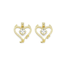 Load image into Gallery viewer, Gold Diamond CZ Heart Charm, Sku#LK888