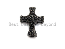 Load image into Gallery viewer, Black CZ Pave On Black Micro Pave Cross Spacer, sku#C100