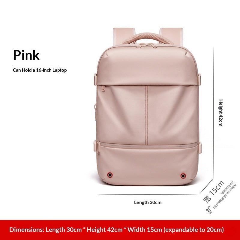 Water-Resistant Expandable Laptop Backpack | 16" Oxford Fabric Business Travel Bag 20–35L