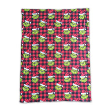 Load image into Gallery viewer, Plaid green face milk silk minky blankets