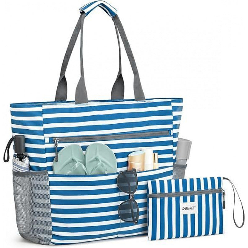 Large Waterproof Beach Tote Bag – Foldable, Sandproof & Lightweight for Travel