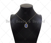 Load image into Gallery viewer, Gold Filled Evil Eye On Colorful Enamel Oval Shape Pendant, 18K Gold Filled Enamel Charm,Enamel Jewelry,20x27mm,Sku#L569