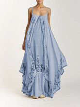 Load image into Gallery viewer, Spring Summer Women Clothing Strap Tube Top Printed Wide Hem Loose Dress Maxi Dress