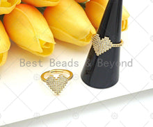 Load image into Gallery viewer, CZ  Heart Shape Adjustable Ring, Sku#X257