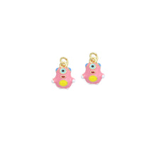 Load image into Gallery viewer, Pink Enamel Gold One eyed Monster Charm Pendant,Sku#LD710